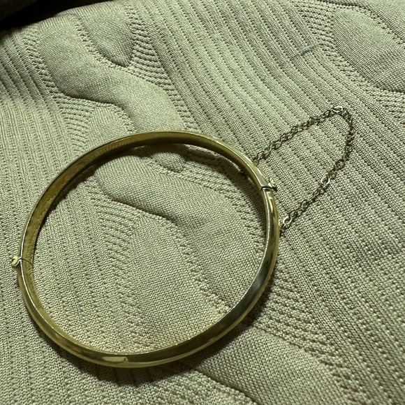 Vintage Gold tone Bangle Bracelet Silver 925 - Picture 11 of 12